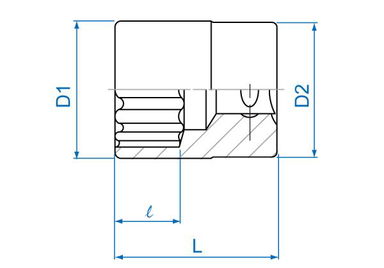 NASADKA KRÓTKA 3/8" 20mm x 32mm, 12-kąt. Cr-V King Tony