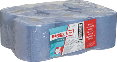 WYPALL L10 Chusteczki higieniczne 18, 5x38cm niebieskie 525 szt. 