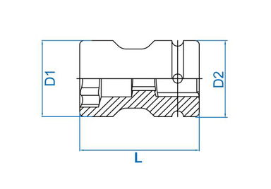 NASADKA DŁUGA UDAROWA 1" 38mm x 20mm x 87mm, 6-kąt, DO OSI TYLNEJ King Tony