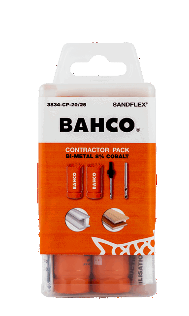 Zestaw otwornic bimetalicznych Sandflex 20x4mm + 25x4mm - 11 szt. BAHCO