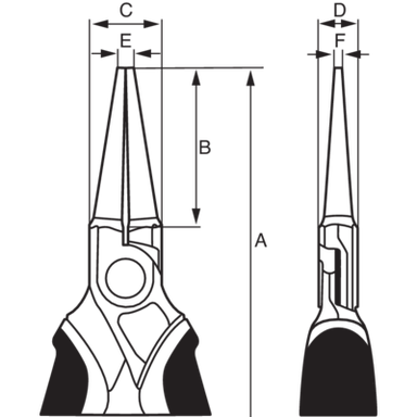 Szczypce z okrągłymi końcówkami 140 mm, fosforanowe wykończenie BAHCO