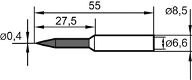 Grot lutownicy, ostry, wydluzony 0832SDLF 0,4mm Ersa