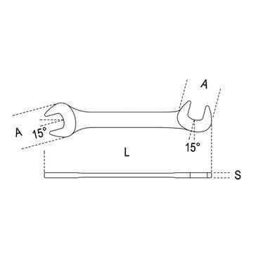 Klucz płaski dwustronny 5,5x5,5 mm, 73 Beta