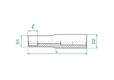 NASADKA DŁUGA GWIAZDKOWA 1/4" E-TORX E7 x 50mm, Cr-V King Tony