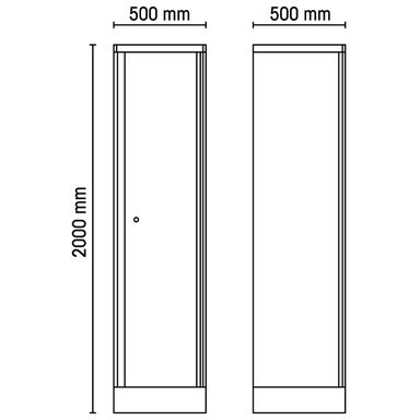 Szafa narzędziowa 1-drzwiowa z blachy z 3 półkami 2000x500x500 mm do systemu RCS55, szara, 5500/C55A1 Beta