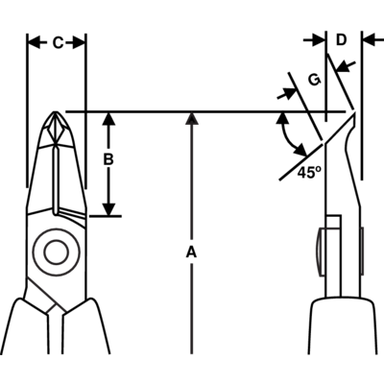 Ucinaki ukośne 45° cięcie 0.2-1.0 mm BAHCO