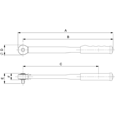 Klucz dynamometryczny 40-200 Nm, ze stałą grzechotką 1/2" 74PR-200 BAHCO