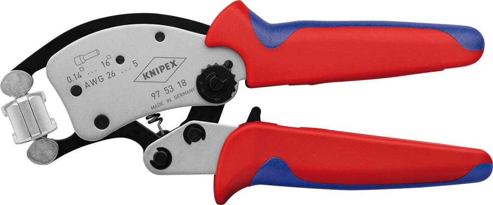 Szczypce do zaciskania tulejek kablowych Twistor 0,14-16mm, 97 53 18, KNIPEX