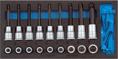 Moduł narzędziowy CT1/3, nasadki wkrętakowe 1/2″ TORX, 19-cz. GEDORE