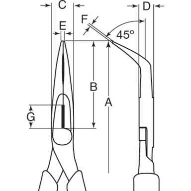 Szczypce półokrągłe wygięte 210 mm BAHCO