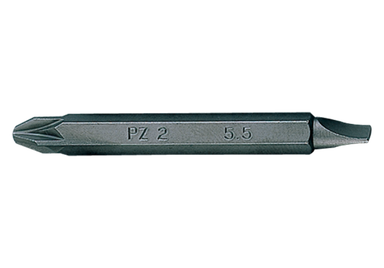 BIT DWUSTRONNY 1/4" POZIDRIV No.2 / PŁASKI 5,5 x 1,0 x 60mm King Tony