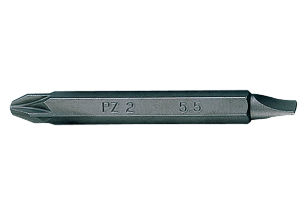 BIT DWUSTRONNY 1/4" POZIDRIV No.2 / PŁASKI 5,5 x 1,0 x 60mm King Tony