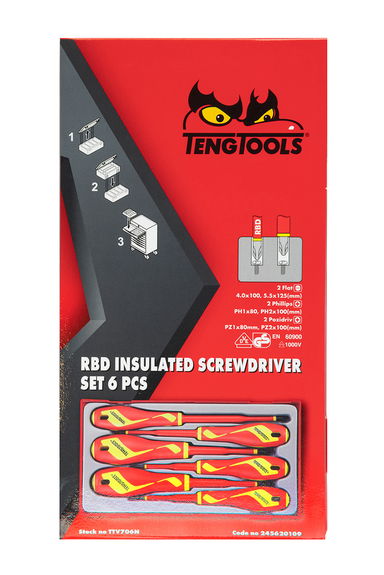 6-elementowy zestaw wkrętaków 1000V Teng Tools TTV706N Teng Tools