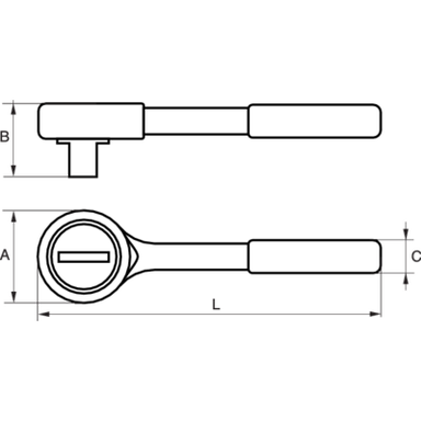 Grzechotka nieiskrząca AL-BR 1/2" 245 mm BAHCO