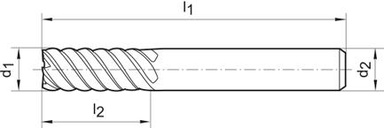 Frez wieloostrzowy,dlugi,DIN6527,pelnow.Signum, 6-8-os.chw.HA10mm GÜHRING