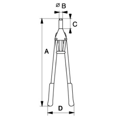 Nitownica z długimi ramionami 3-6,4 mm BAHCO