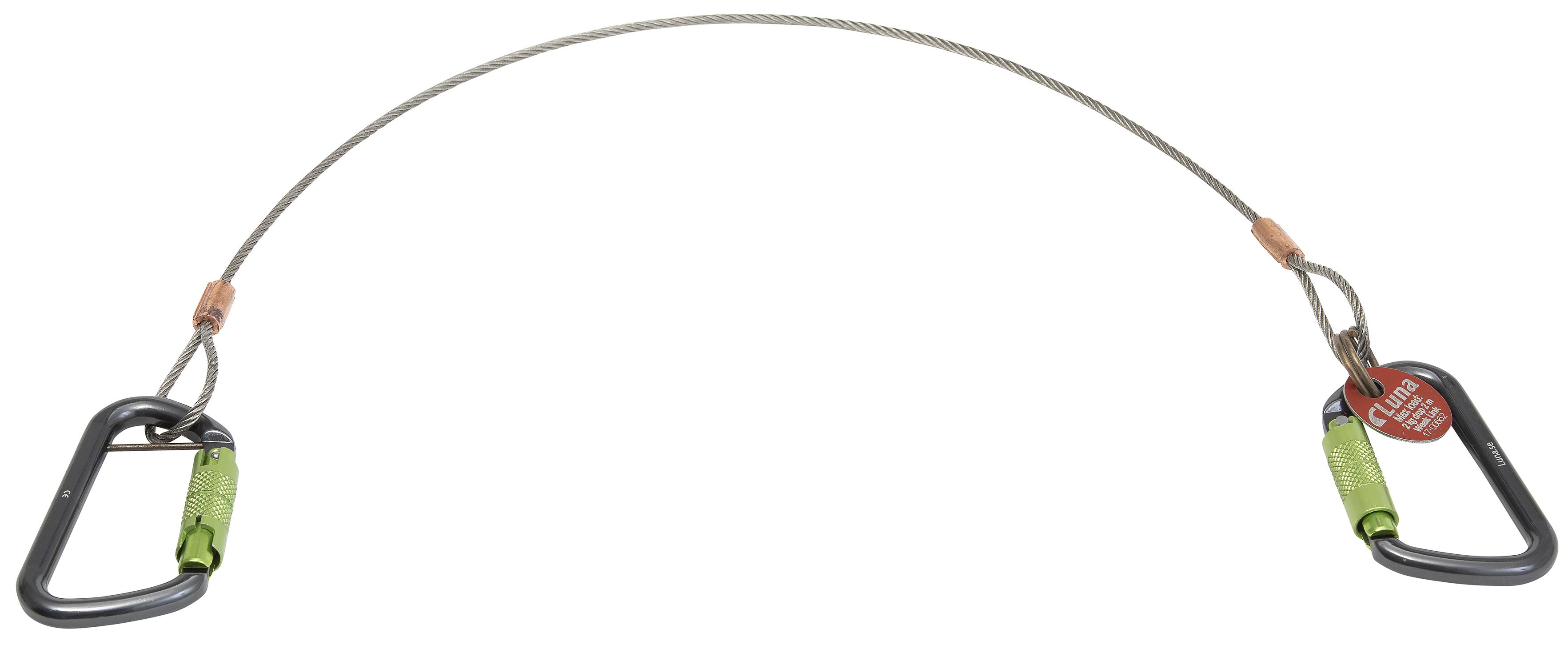 Linka stalowa kwasoodporna z karabińczykami aluminiowymi 3 mm x 0,5 m Luna