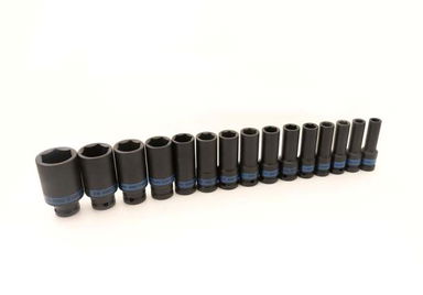 ZESTAW NASADEK UDAROWYCH 1/2" 15cz. DŁUGIE 6-kąt. 10 - 32mm, KASETA King Tony