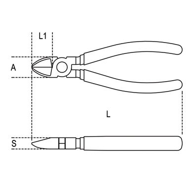 Szczypce tnące boczne 140 mm, 1082BM/140 Beta