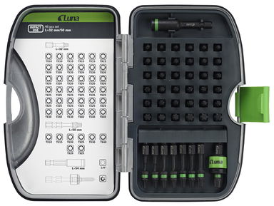 Zestaw grotów 46-elementowy Impact TORX Luna, opakowanie hurtowe