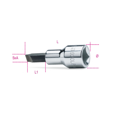 Nasadka trzpieniowa 1/2" do �śrub płaskich 2x12 mm, 920LP Beta