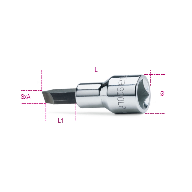 Nasadka trzpieniowa 1/2" do śrub płaskich 1.6x9 mm, 920LP Beta