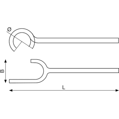 Klucz do zaworów nieiskrzący AL-BR 215 mm, śr. otwarcia 24 mm BAHCO