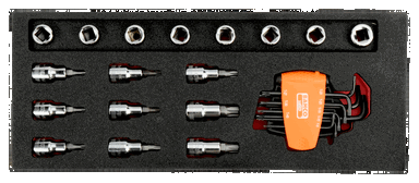 Wkład narzędziowy 1/2" - 25 elem. BAHCO