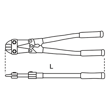 Nożyce dźwigniowe do prętów 300 mm (MAX.5mm), 1101 Beta