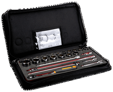 Nasadki 1/2'' zestaw 27 elementów, etui materiałowe BAHCO