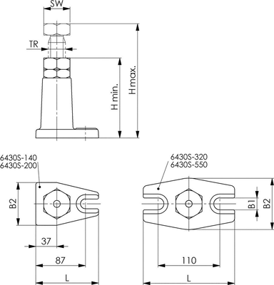 Podporka srubowa,wlk.550 320-550mm AMF