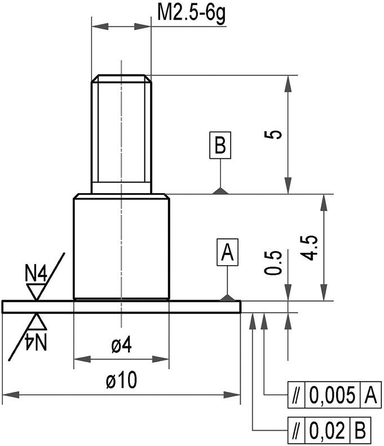 Konc.pomiarowa stalowa, talerzyk,srednica 10x0,5 mm KÄFER