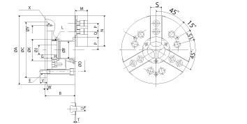 Uchwyt zaciskowy B205 3B 135mm Kitagawa