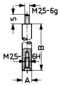 Przedluzka do koncowki pomiarowej 10mm KÄFER