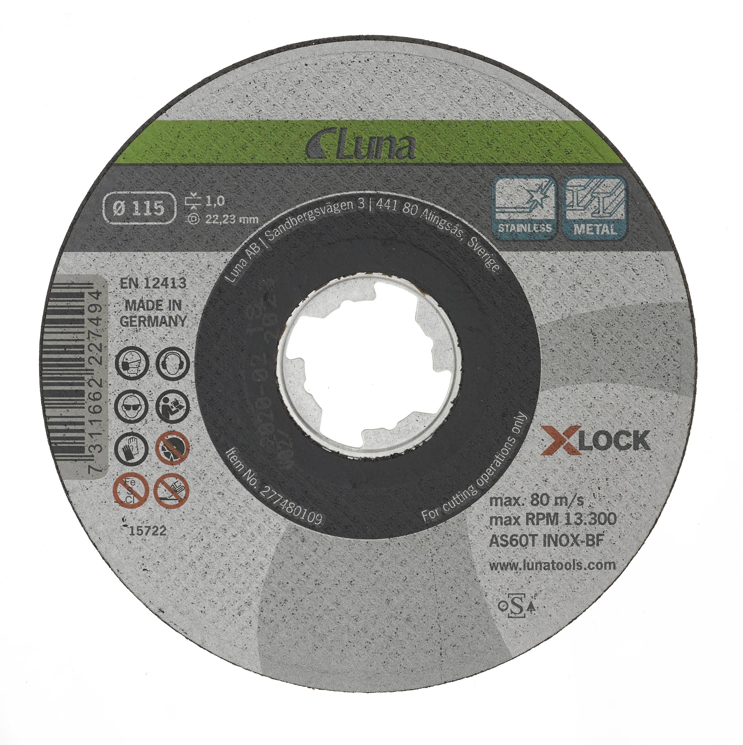 Tarcza ścierna tnąca X-LOCK 115x1,0 mm Luna