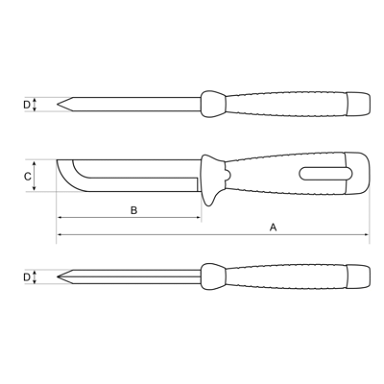 Nóż do rozbijania, długość ostrza 103 mm, szerokość ostrza 25 mm BAHCO