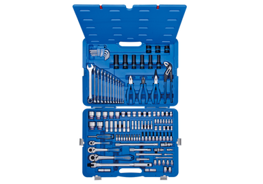 ZESTAW NASADEK 1/4"+3/8"+1/2" 119cz. 4 -32mm 6-kąt. Z AKCESORIAMI, CHROM+NARZĘDZIA UNIWERSALNE W WALIZCE PLAST. King Tony