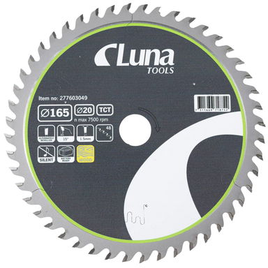 Piła tarczowa Luna Extra Thin 165x20 Z48 Luna