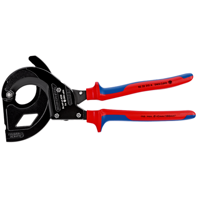 Nożyce do kabli 95 32 315 A (z mechanizmem zapadkowym) Do kabli zbrojonych drutem stalowym (SWA) KNIPEX