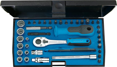 Zestaw nasadek 1/4", 12-kątnych, 40-czesciowy, D20TMU-10, GEDORE