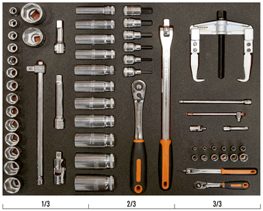 Zestaw nasadek 1/4" + 1/2", 58 elementów BAHCO