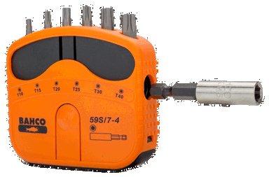 Zestaw bitów wkrętaka 7 szt. TORX T10-T40 z uchwytem BAHCO