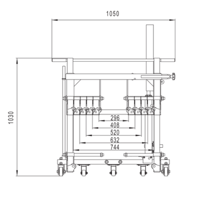 Wózek hydrauliczny do kół udźwig 600 kg zakres średnicy koła 300-1300 mm BAHCO