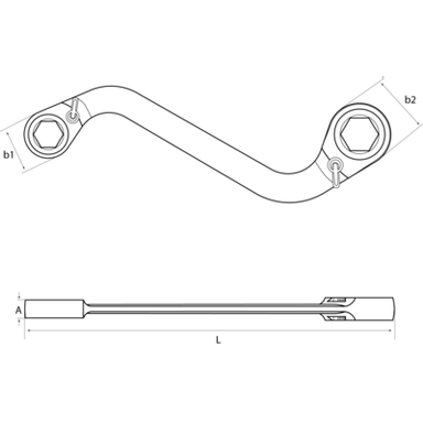 Klucz grzechotkowy oczkowy dwustronny S-kształtny 14-19 mm BAHCO