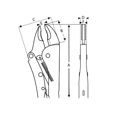 Szczypce zaciskowe zakrzywione 140 mm BAHCO