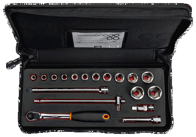 Nasadki 1/2'' zestaw 18 elementów w etui materiałowym BAHCO