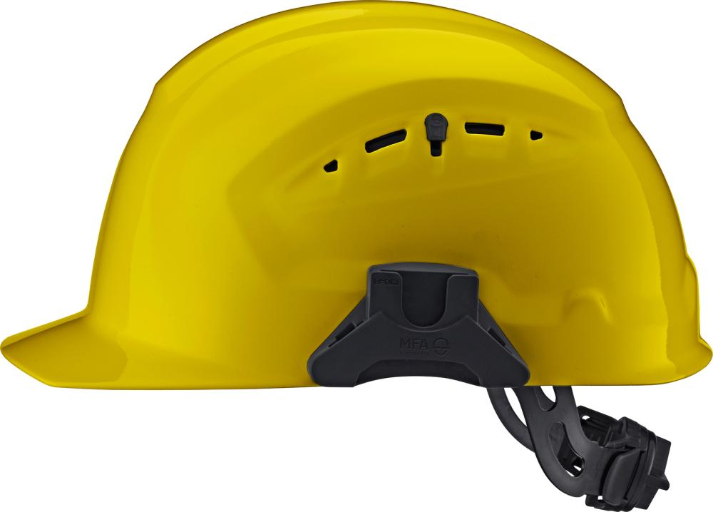 Kask ochronny CrossGuard z blokadą skrętną, żółty