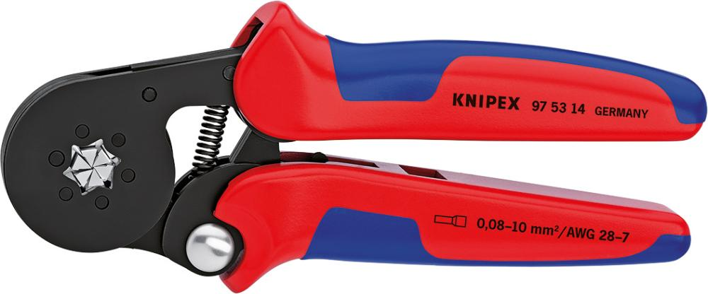 Szczypce do zagniatania tulejek kablowych, 0,08–10 mm2, KNIPEX