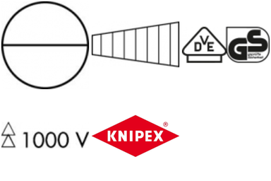 Szczypce wydłużone izolowane, VDE, 220mm, 98 62 02, KNIPEX