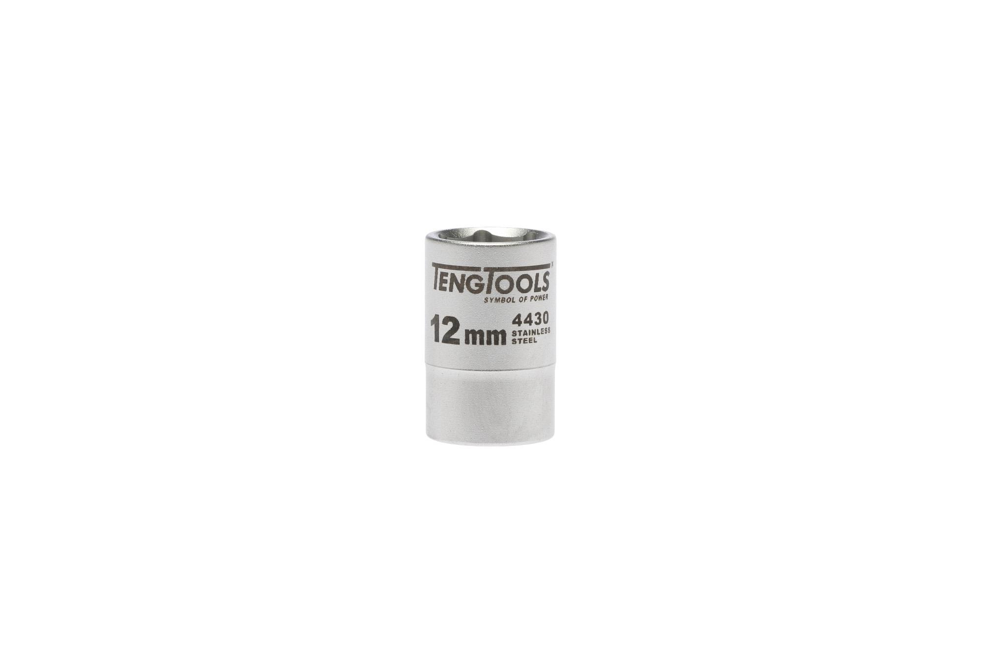 Nasadka 6-kątna nierdzewna z chwytem 3/8" 12 mm Teng Tools